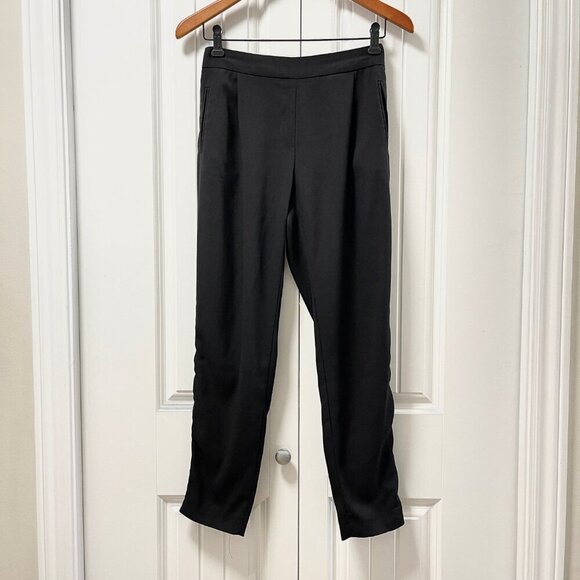 ZARA Textured Crepe Pants with Gold Side Stripe Black – S - Picture 6 of 13
